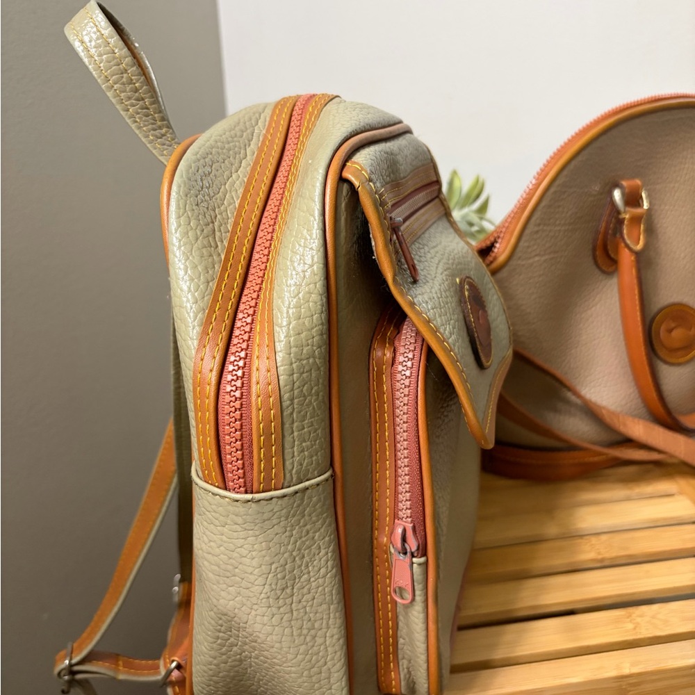 Dooney & Bourke Beige and Olive Pebble Leather Crossbody & Satchel Set - Picture 3 of 11